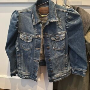 Retrofete puffy shoulder denim jacket size XS